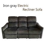 Iron gray Electric Recliner Sofa/鐵灰色貓抓布電動沙發(3人坐)