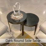 Dark Round Side Table/深色圓邊几