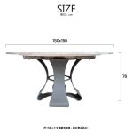 Glacier Dining Table With Lazy Susan/冰川天然石轉盤餐桌：圖片 2
