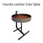 Handle Leather Side Table/提把皮革邊几
