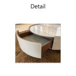 Circle Leather&Clay Plate Coffee Table/皮革陶板圓茶几：圖片 3