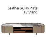 Leather&Clay Plate TV Stand/皮革陶板電視櫃