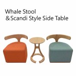 Whale Stool＆Scandi Style Side Table/鯨魚椅&北歐風邊几